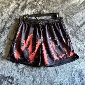 Iron Willed Shorts Mens Size Small Black Red Athletic Sports Gym Workout NEW